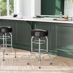 Tabouret de bar chromé à double anneau (lot de 2)