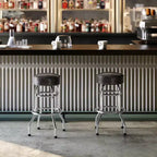 Tabouret de bar chromé à double anneau (lot de 2)