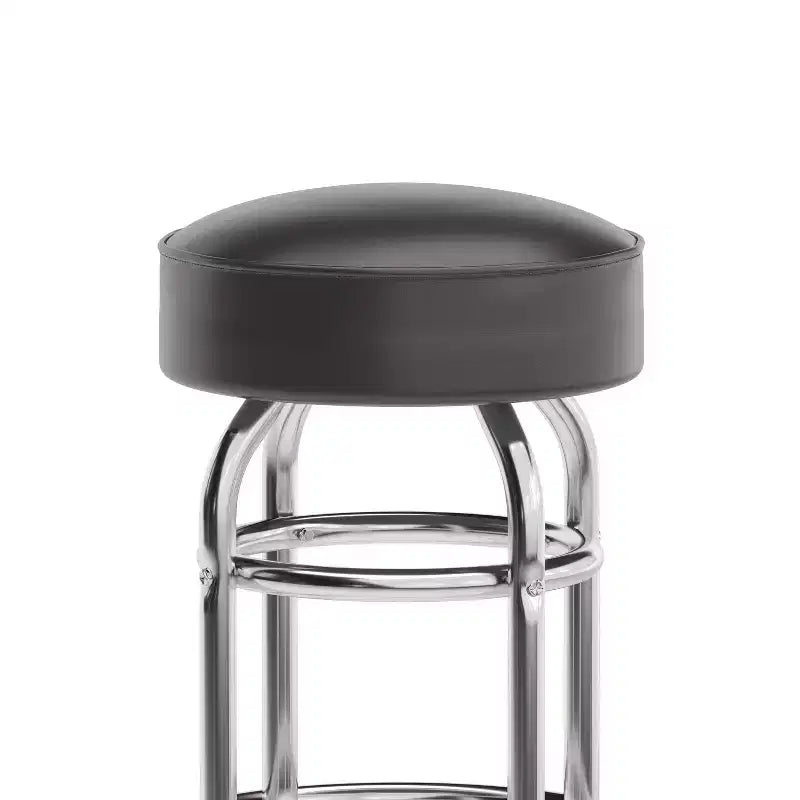 Tabouret de bar chromé à double anneau (lot de 2)