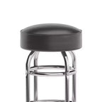 Tabouret de bar chromé à double anneau (lot de 2)