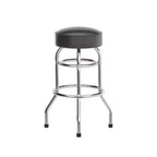Tabouret de bar chromé à double anneau (lot de 2)