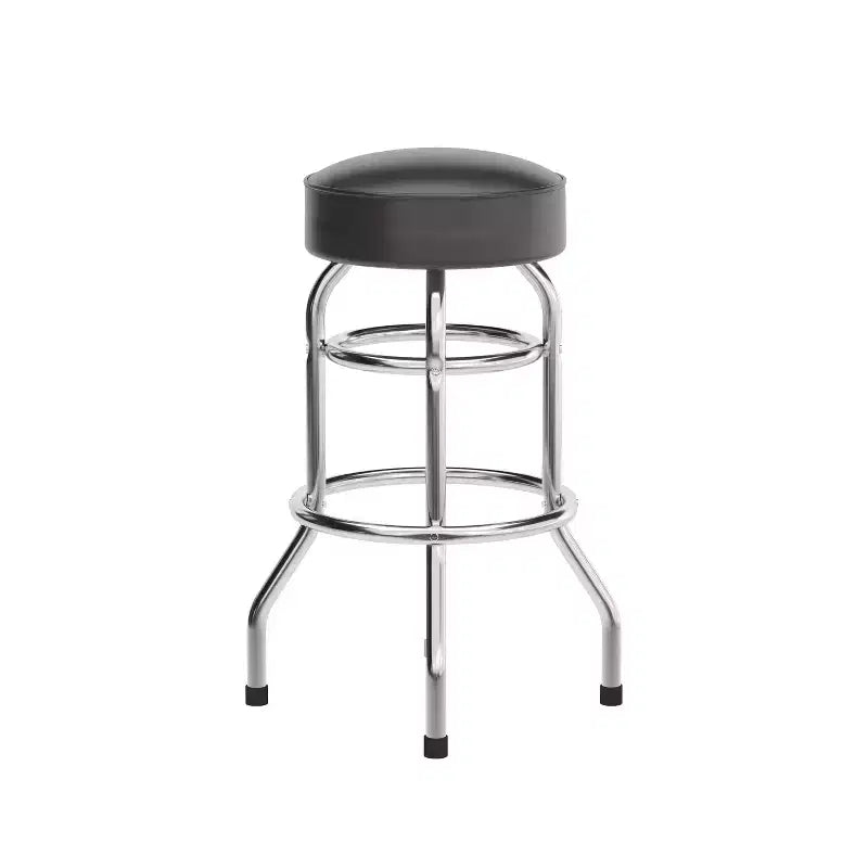 Tabouret de bar chromé à double anneau (lot de 2)