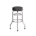Tabouret de bar chromé à double anneau (lot de 2)