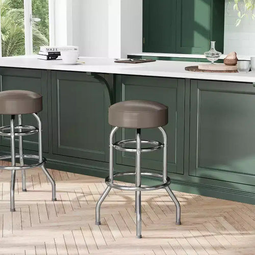 2 Pack Double Ring Chrome Barstool