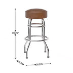Tabouret de bar chromé à double anneau (lot de 2)