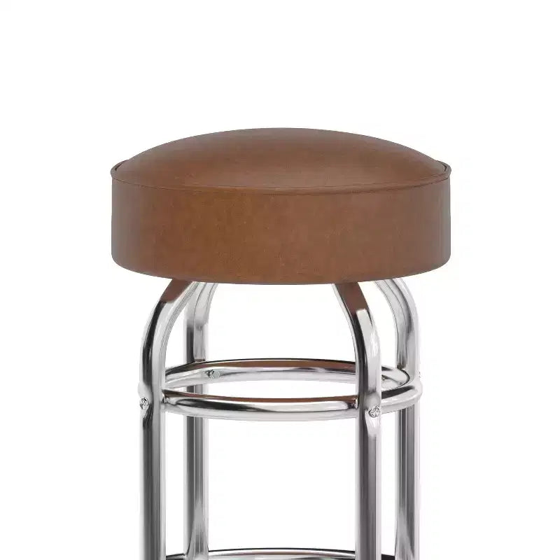 Tabouret de bar chromé à double anneau (lot de 2)