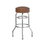 Tabouret de bar chromé à double anneau (lot de 2)