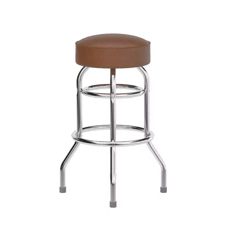 Tabouret de bar chromé à double anneau (lot de 2)