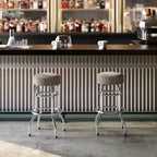 Tabouret de bar chromé à double anneau (lot de 2)