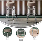 Tabouret de bar chromé à double anneau (lot de 2)