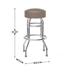 Tabouret de bar chromé à double anneau (lot de 2)
