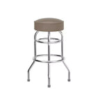 Tabouret de bar chromé à double anneau (lot de 2)