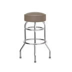 Tabouret de bar chromé à double anneau (lot de 2)