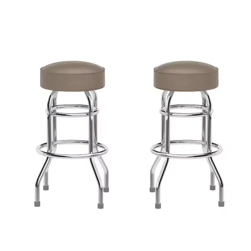 2 Pack Double Ring Chrome Barstool