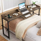 Table de lit réglable en hauteur avec roulettes et plateau inclinable