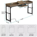 Table de lit réglable en hauteur avec roulettes et plateau inclinable