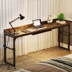 Table de lit réglable en hauteur avec roulettes et plateau inclinable
