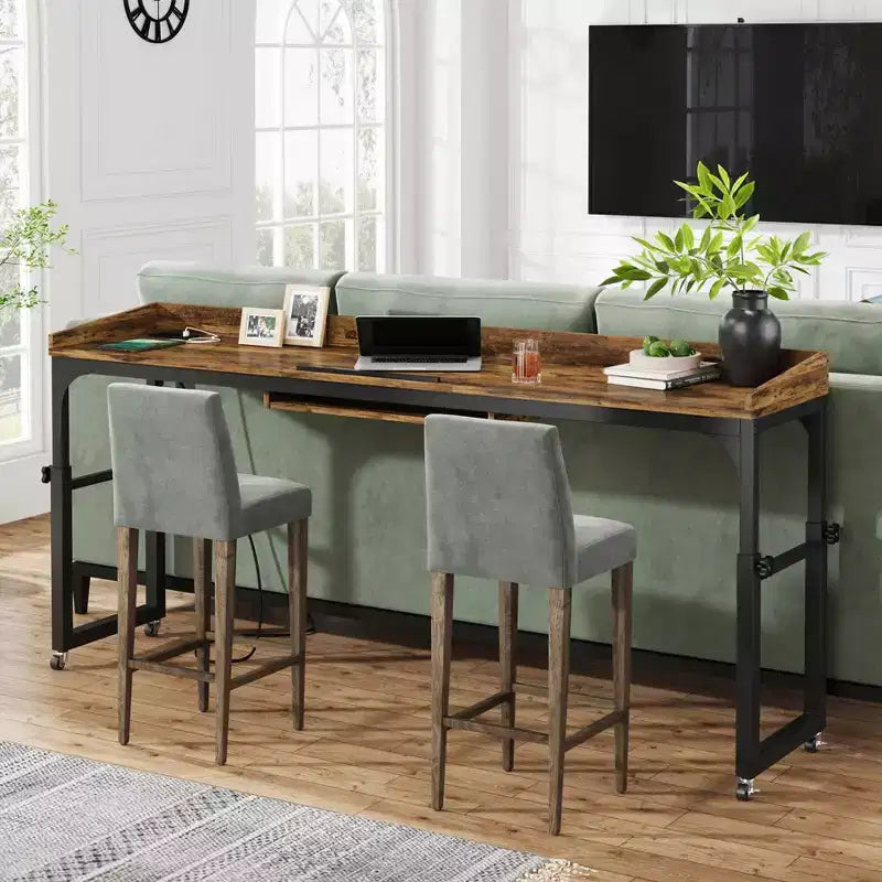 Table de lit réglable en hauteur avec roulettes et plateau inclinable