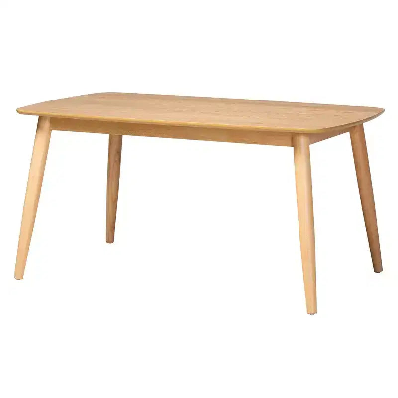 Ensemble de salle à manger 5 pièces en bois et rotin finition brun naturel Kyoto Modern Bohemian