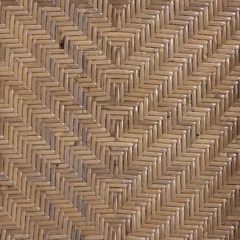 Ensemble de salle à manger 5 pièces en bois et rotin finition brun naturel Kyoto Modern Bohemian