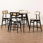 Ensemble de bar 5 pièces en bois Tarana Mid-Century Modern